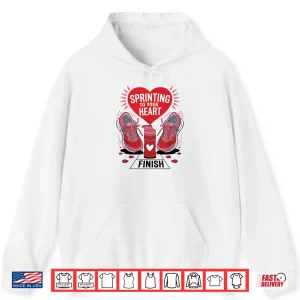 Hoodie Sprinting To Your Heart Valentines Day Runners Shirt