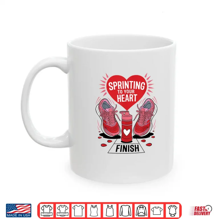 Mug Sprinting To Your Heart Valentines Day Runners Shirt
