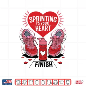 Design Sprinting To Your Heart Valentines Day Runners Shirt