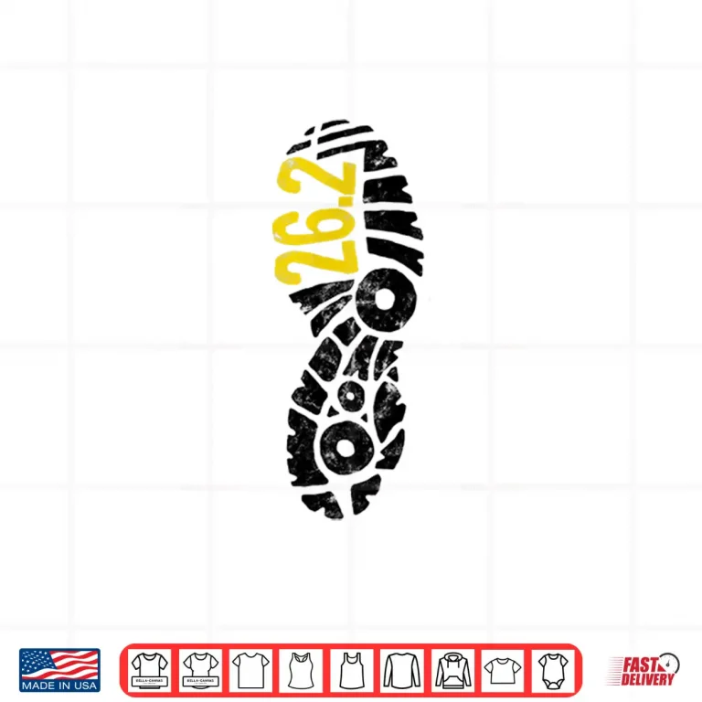 Design 26.2 Marathon Runner Footprint Shirt