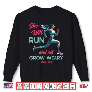 Sweatshirt Christian Girl Runner Cross Country Trail Running Run Bible Shirt