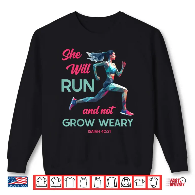 Sweatshirt Christian Girl Runner Cross Country Trail Running Run Bible Shirt