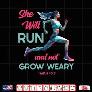 Design Christian Girl Runner Cross Country Trail Running Run Bible Shirt