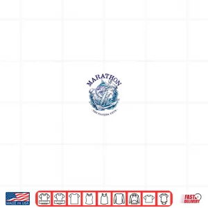 Design Left Chest and Back Print Marlin Marathon Florida Keys Shirt