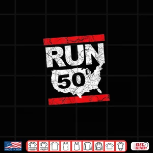 Design RUN 26.2 50 States Marathon Run Runner Inspired Design Shirt