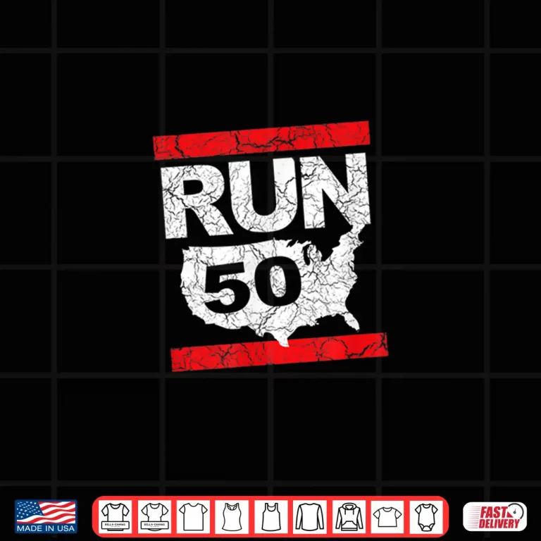 Design RUN 26.2 50 States Marathon Run Runner Inspired Design Shirt