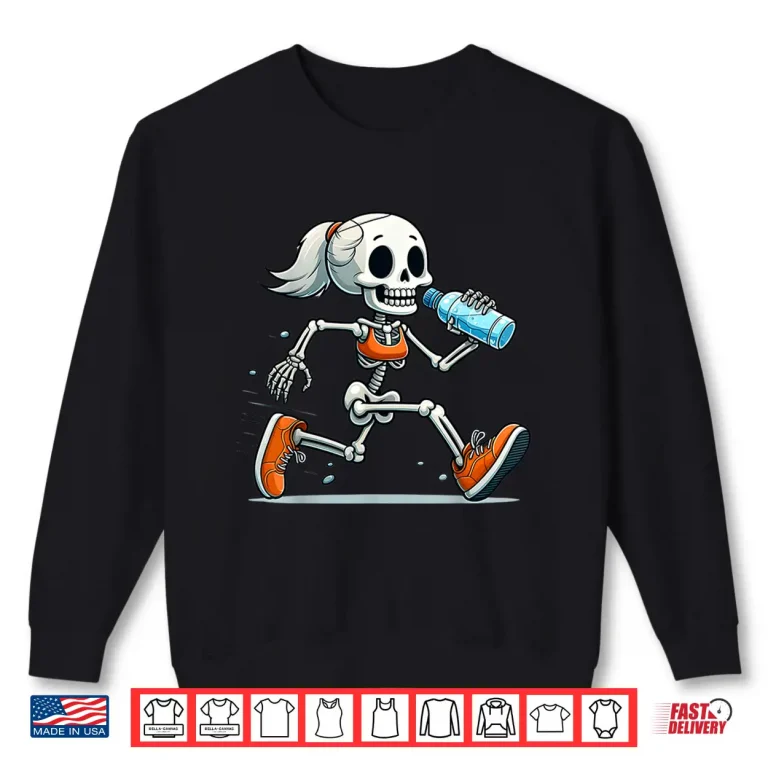 Sweatshirt Running Skeleton Halloween Costume Spooky Runners Lover Shirt