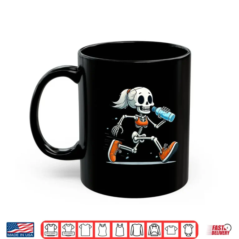 Mug Running Skeleton Halloween Costume Spooky Runners Lover Shirt