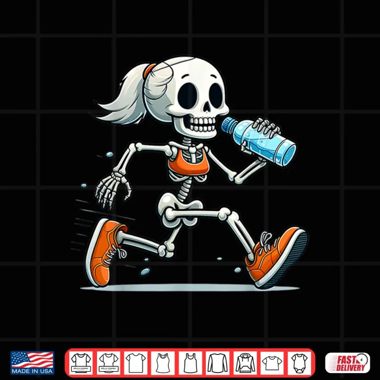 Design Running Skeleton Halloween Costume Spooky Runners Lover Shirt