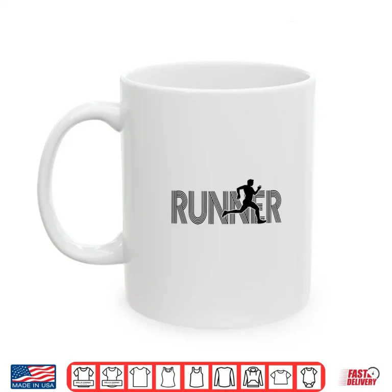 Mug Runner Track Field Cross Country Marathon Running Graphic Shirt