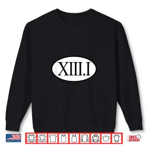 Sweatshirt 13.1 Roman Numerals Half Marathon Euro Sticker Logo Shirt