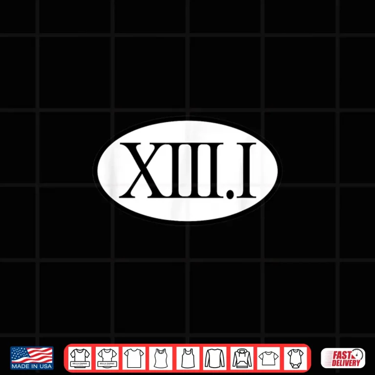 Design 13.1 Roman Numerals Half Marathon Euro Sticker Logo Shirt