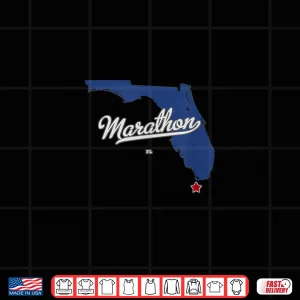 Design Marathon Florida FL Map Shirt