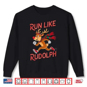 Sweatshirt Reindeer Rudolph Christmas Running Runner Costume Marathon Shirt