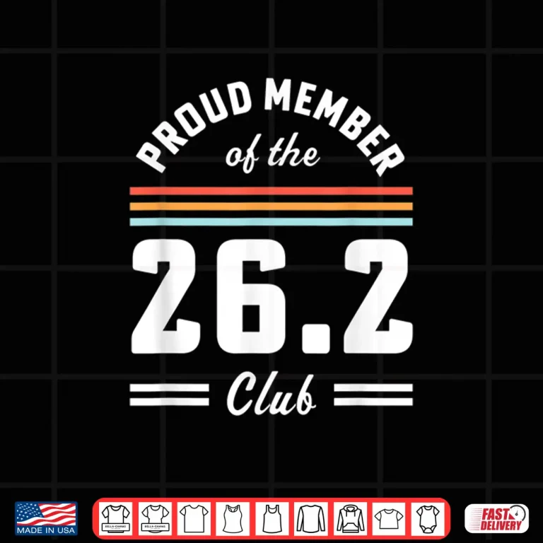 Design First Marathon 26.2 Club Marathoner Retro Runner Shirt