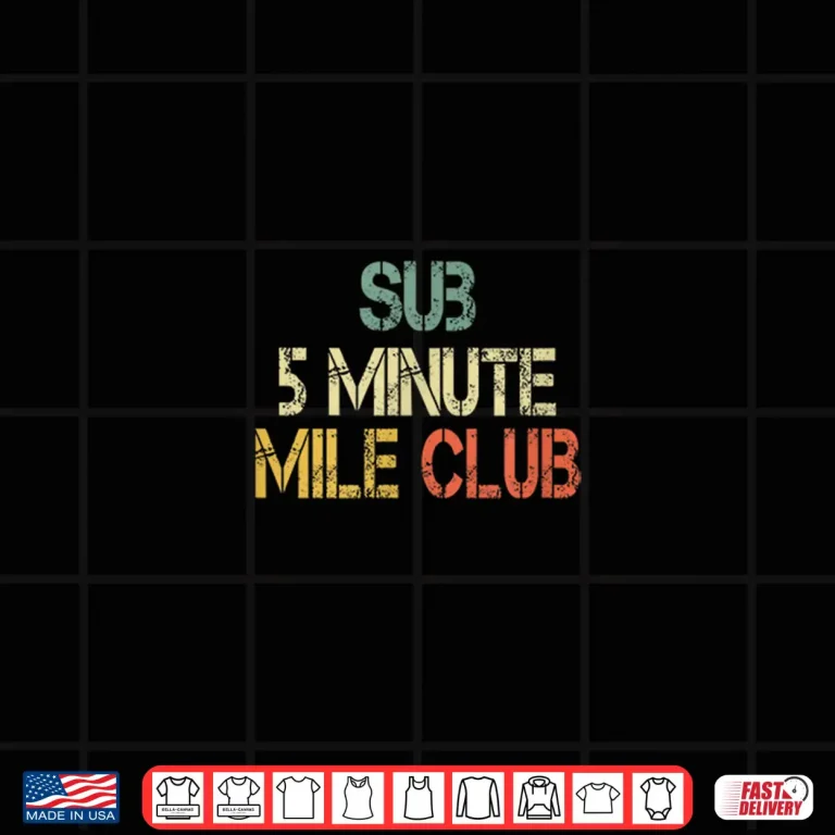 Design Retro Sub 5 Minute Mile Club Runner Cross Country Running Shirt