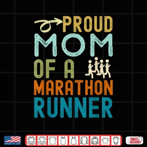 Design Proud mom of a marathon runner retro vintage distressed Shirt