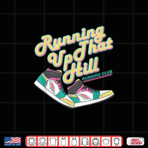Design Running Up That Hill Retro Running Marathon Track Cross Shirt