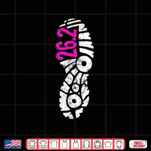 Design Womens Pink 26.2 Marathon Runner Footprint Shirt