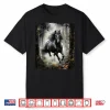 Beautiful Black Horse Running Through The Forest By Night Shirt