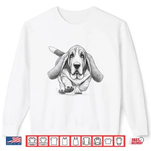 Sweatshirt Basset Hound Running Design For Dog Owner Shirt