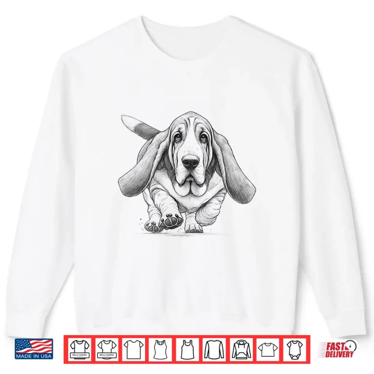 Sweatshirt Basset Hound Running Design For Dog Owner Shirt
