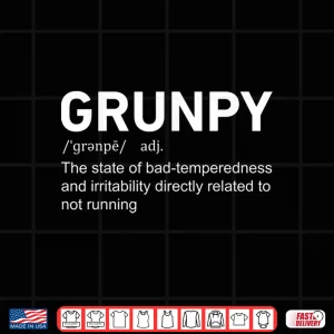 Design Funny Grunpy Definition Running Runner Gag Marathon Shirt