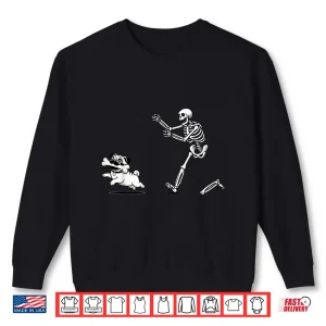 Sweatshirt Funny Pug Dog Steals Bone from Skeleton Design Shirt