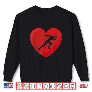 Sweatshirt Heart Lover Running Gift Valentines Day For Men Women Shirt