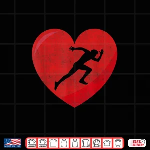 Design Heart Lover Running Gift Valentines Day For Men Women Shirt
