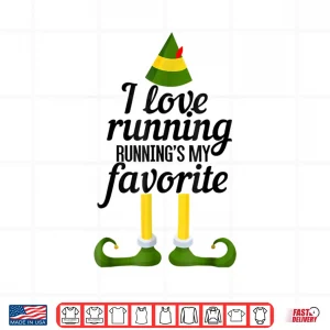 Design I Love Running Runnings My Favorite Funny Christmas TShirt