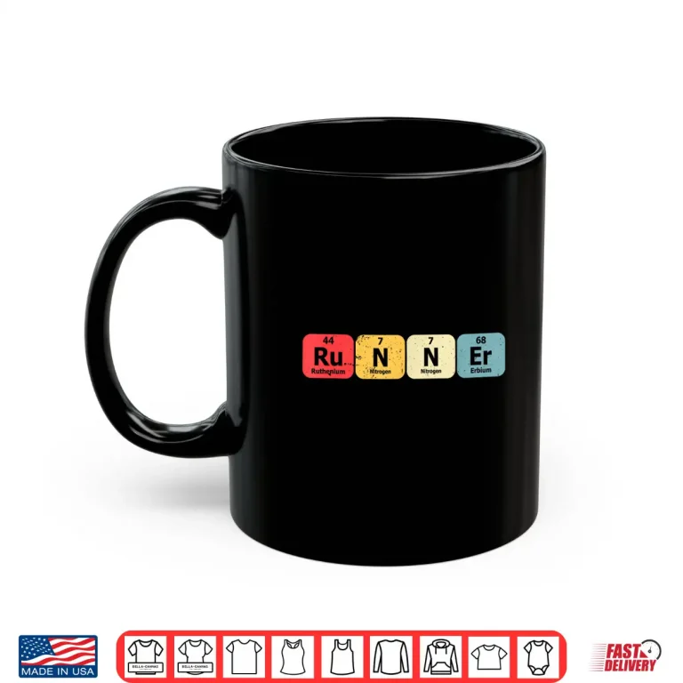 Mug Periodic Table Runner Marathon Running Funny Chemistry Pun Shirt