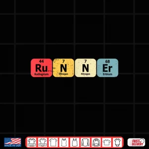 Design Periodic Table Runner Marathon Running Funny Chemistry Pun Shirt