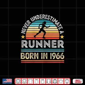 Design Runner born in 1966 60th Birthday Running Gifts Women Shirt