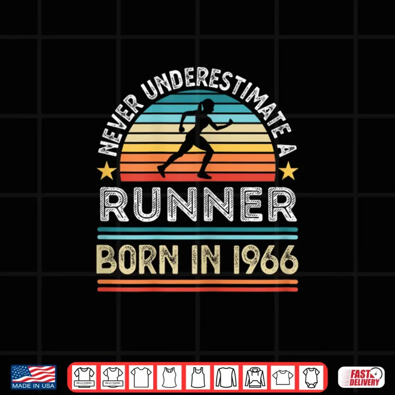 Design Runner born in 1966 60th Birthday Running Gifts Women Shirt