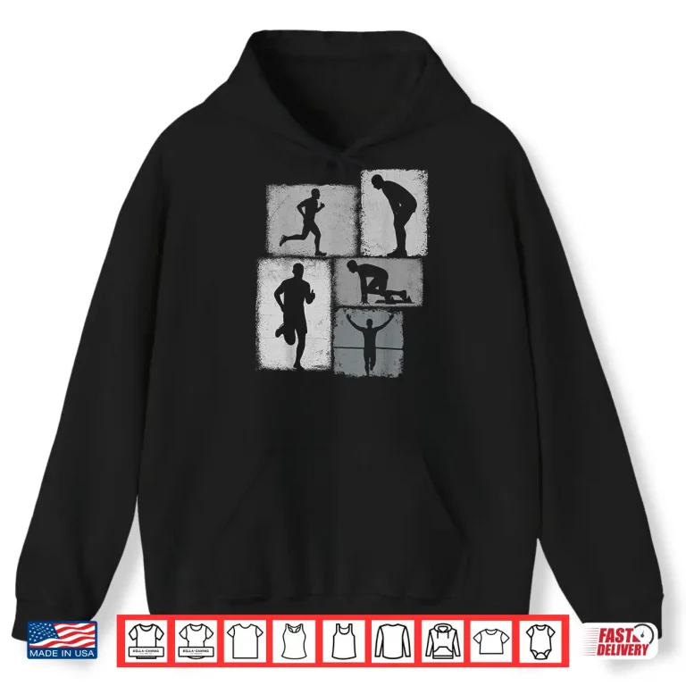 Hoodie Running Collage Runner Men Coach Marathoner Run Dad Shirt