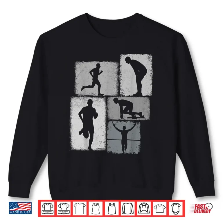 Sweatshirt Running Collage Runner Men Coach Marathoner Run Dad Shirt