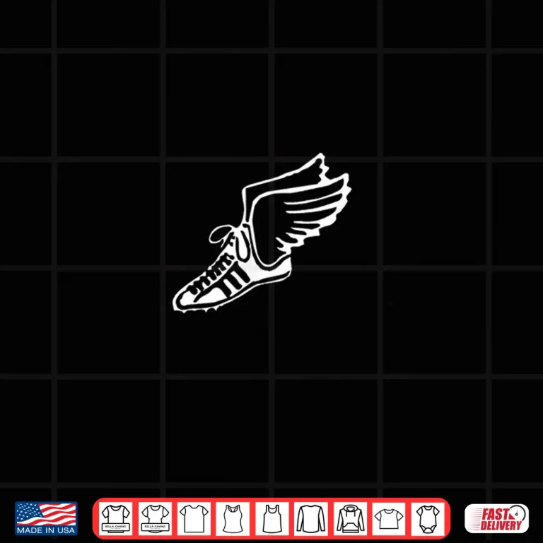 Design Running Shoe With Wings Track And Field Sneaker Gift Shirt
