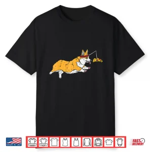 Running Welsh Corgi Pizza Funny Food Lover Dog Owner Gift Shirt