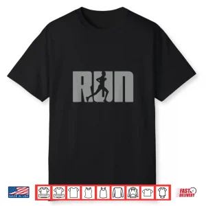 Silhouette Run Design For Runner Marathon Graphic Running Shirt