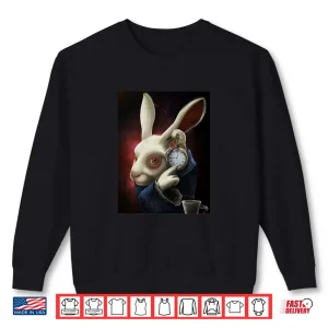 Sweatshirt White Rabbit Pointing at Clock Meme Premium Tri Blend Shirt