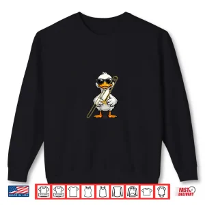 Sweatshirt Funny Duck Wearing Sunglasses Playing Trombone Shirt