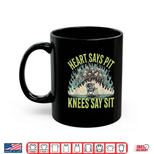 Mug Heart Says Pit Knees Say Sit Skeleton Skull Funny Shirt