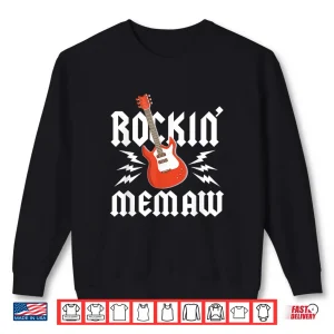 Sweatshirt Memaw Rockin One Birthday Family Matching Rock Guitar Shirt
