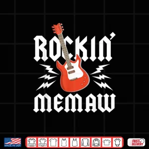 Design Memaw Rockin One Birthday Family Matching Rock Guitar Shirt