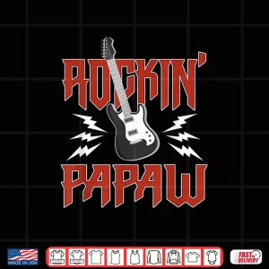 Design Papaw Rockin One Birthday Family Matching Rock Guitar Shirt