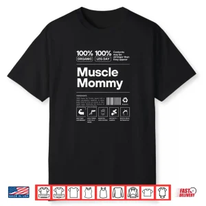 100  Muscle Mommy Bodybuilding Gym Fit Design On Back Shirt