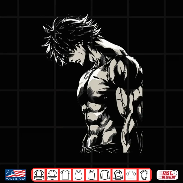 Design Anime Men Character Bicep Workout Motivational Shirt