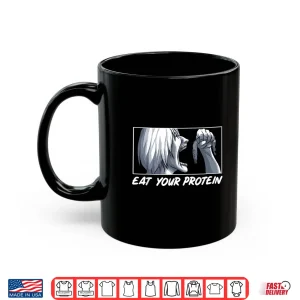 Mug Eat Your Protein Anime Gym Manga Bodybuilding Fitness Anime Shirt