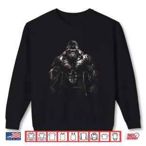 Sweatshirt Gorilla Monkey Gym Wear Bodybuilding Workout Motivation Shirt